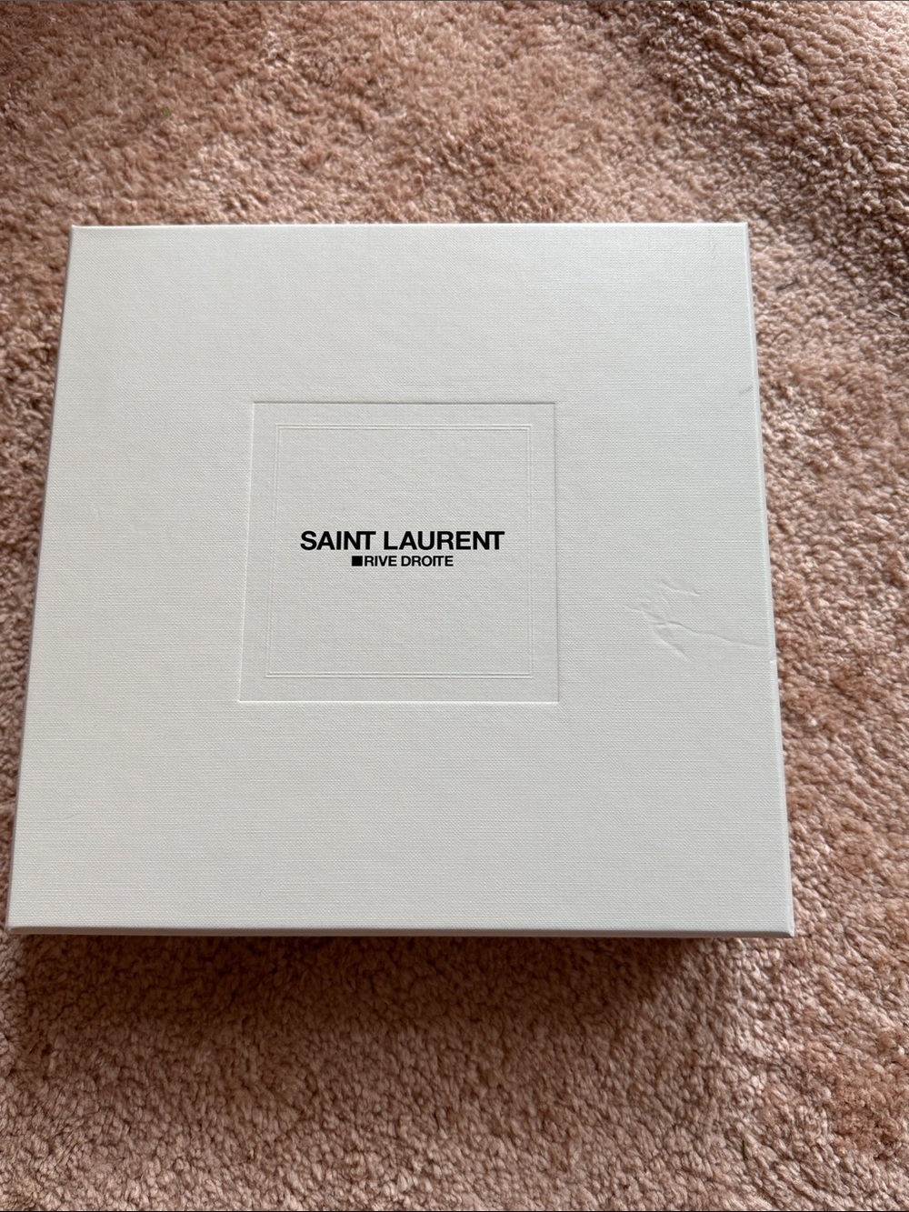 Saint Laurent Cream Decorative Storage Box with Embossed Logo